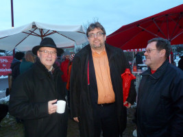 3. Bürgermeister Günther Lehner zusammen mit Bürgermeister Herbert Jäger und SPD Landratskandidat Frank Bauer
